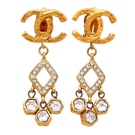 chanel long earring|original chanel earrings.